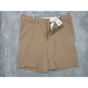 Oak Hill Shorts Mens 42 Big Beige Flat Front High Rise Comfort Waist Casual
